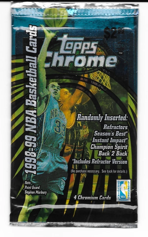 1998 Topps Chrome NBA Basketball Sealed Pack Shaquille O'Neal BACK Barkley FRONT - Image 1 of 2