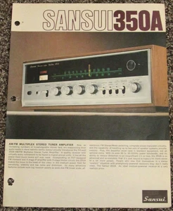 Sansui 350A AM/FM Tuner Amplifier Receiver Original Sales Brochure Manual - Picture 1 of 2