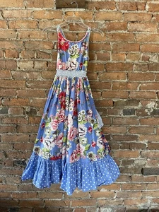 Matilda Jane Heart Song Blue Floral Tiered Ruffle Sundress Maxi Dress Size 14 - Picture 1 of 17