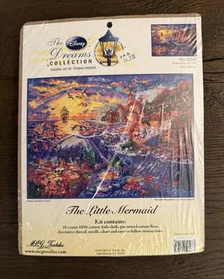 Disney Dreams Little Mermaid Thomas Kinkade Counted Cross Stitch 16x12 52507 NEW - Image 1 of 3