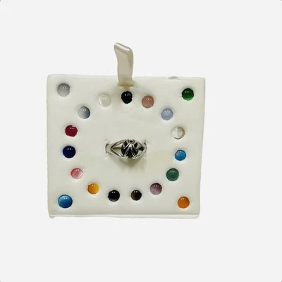 Sterling Silver Interchangeable Stone Ring Angel Front 20 Stones Size 6.75 - Image 1 of 4