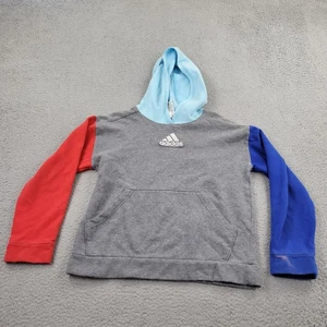 Adidas Hoodie Boys Large (14-16) Sweatshirt Embroidery Pockets Long Sleeve - Picture 1 of 10