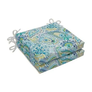 Paisley Indoor/Outdoor Square Corner Chair Seat Cushion with Ties, Plush - Picture 1 of 8
