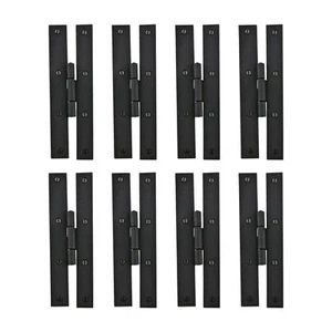 Black Iron Flush Door Hinge H Forged High Rustproof Finish 7 Inch Pack of 8 - Picture 1 of 5