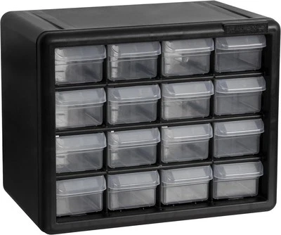 Akro-Mils 16-Drawer Plastic Drawer Storage Cabinet for 16 Drawer, Black  - Image 1 of 4