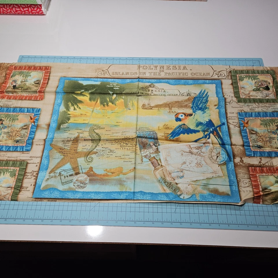 Tropical Dreams Panel 23x42 Kathleen Francour SPX Fabrics Blocks BOLT END #1 - Image 1 of 4