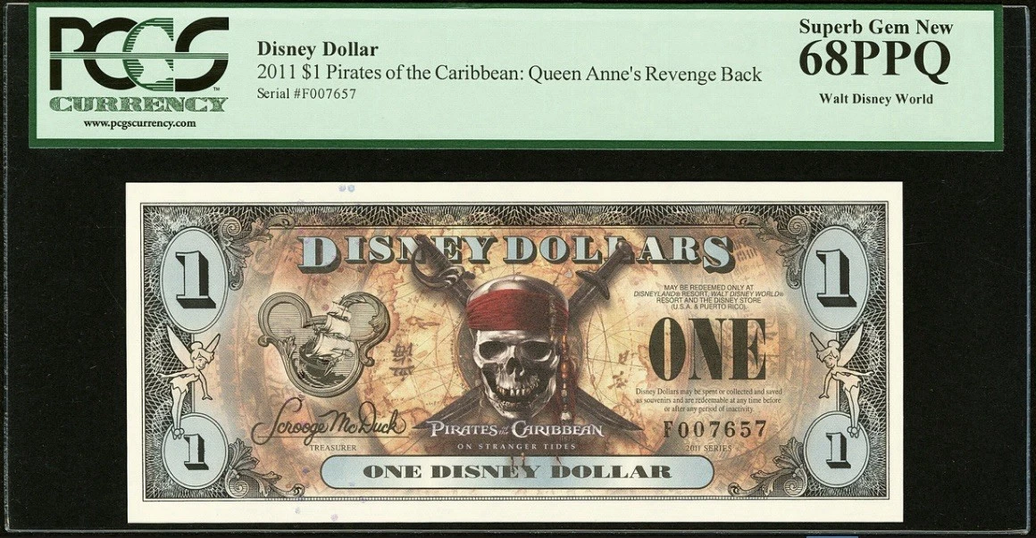 Pirates of the Caribbean Disney Dollars (1968-Now) for sale | eBay