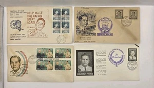 Philippines Presidents Vintage First Day Cover.Lot Of 4.Unused. - Picture 1 of 4