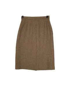 Vintage Aquascutum Herringbone Tweed Skirt Size UK 14 Women's Wool Blend - Picture 1 of 5