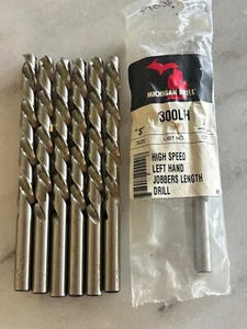 7 new MICHIGAN DRILL Letter "S" HSS Left Hand Jobber Length Twist Drills, USA - Picture 1 of 1