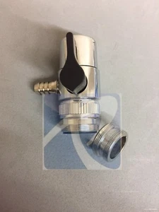 Válvula desviadora de grifo cromada 3/8" Barba + Anillo Adaptador para Grifo macho/hembra RO - Imagen 1 de 4