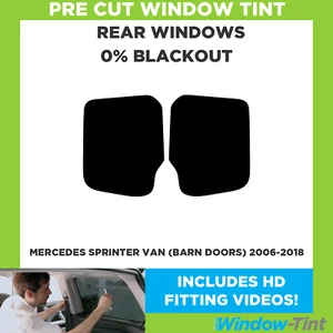 For Mercedes Sprinter (Barn doors) 2006-18 Pre Cut Window Tint 0% Blackout Film - Picture 1 of 10