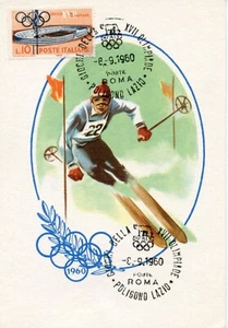 ITALY OLYMPIC POSTCARD POSTMARK PULIGONO LAZIO 1960 O301 - Picture 1 of 1