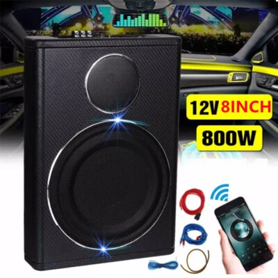 SUBWOOFER AMPLIFICATO ATTIVO CASSA BASS REFLEX SOTTO SEDILE AUTO TUNING 800W，8“ - Immagine 1 di 4