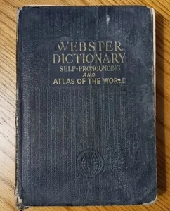 Webster's Dictionary Self-Pronouncing Atlas The Of World Antique Hardcover Book - Bild 1 von 1