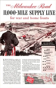 Milwaukee Road Railway & Airlines of the US WW2 Print Ad 1943 War Print Ad - Picture 1 of 2