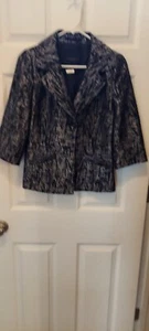 Classiques Entier Women Sz XS Blazer Jacket Lined Pocket Long Sleeve Grey Black - Picture 1 of 7
