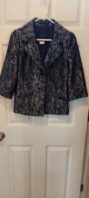 Classiques Entier Women Sz XS  Blazer Jacket Lined Pocket Long Sleeve Grey Black - Image 1 of 4
