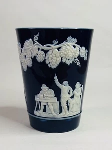 Vintage Copeland Spode Dark Blue Sprigged Ware Hop Pickers Beaker/ Mug / Cup - Picture 1 of 7