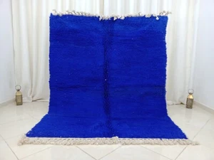 MADE TO ORDER - Handmade Beni Ourain Moroccan Rug Berber Area Ocean Blue Rug - Picture 1 of 12