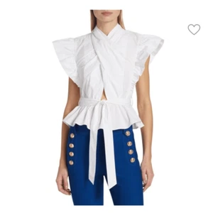 DEREK LAM 10 CROSBY Brynn Ruffle Wrap Top Missing belt - Picture 1 of 7