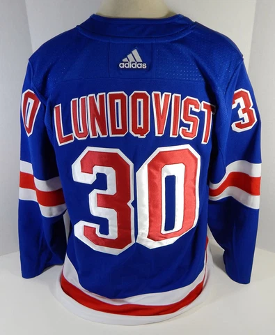 Mens New York Rangers Henrik Lundqvist #30 Authentic Adidas Pro Blue Jersey L 52 Cover