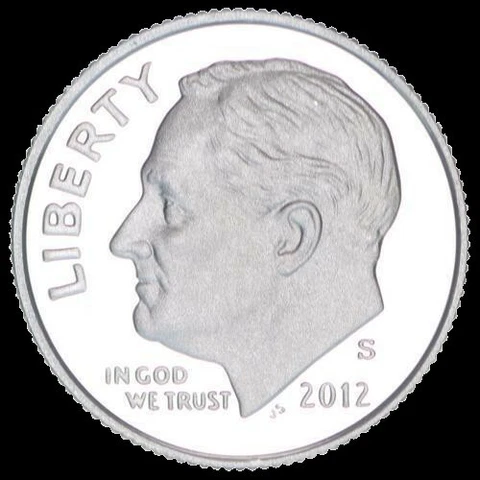 2012 S Roosevelt 90% SILVER Dime Gem Deep Cameo PROOF US Mint "Beautiful" Coin Cover