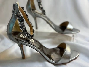 Badgley Mischka Loretta Dual Pearl Strass Stiletto Silber Größe 9 - Bild 1 von 14