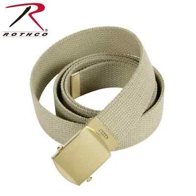 BELT BLACK WEB WITH CHROME BUCKLE 100% Cotton Military Web Belts Rothco 4294 - Image 1 of 4
