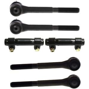 Front Steering Tie Rod End Inner Outer Adjusting Sleeve Kit Set 6pc for 2WD New
