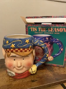 'Tis the Season Holiday Ceramic Mug Elf Vintage - New, Box Has Been Opened - Picture 1 of 11
