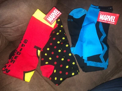 2 Spider Woman & 1 Black Bolt cape Marvel Super Hero Knee Socks Ladies 9-11 NEW - Image 1 of 4