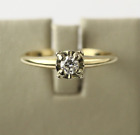 VINTAGE 14K YELLOW GOLD 0.10 CARAT DIAMOND SOLITAIRE RING size7