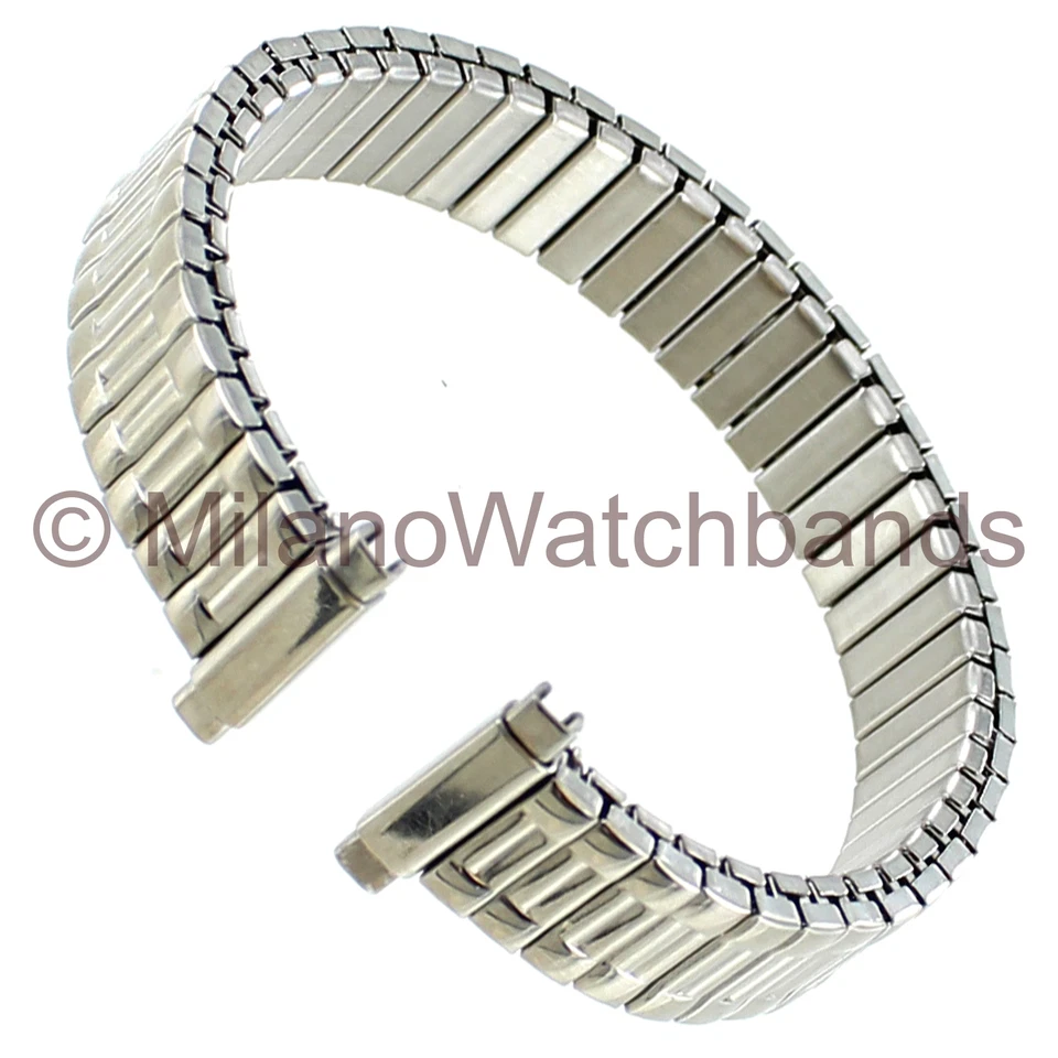 10-14mm T&C Stainless Steel Ladies Shiny Silver Tone Twist-O-Flex Watch Band - Image 1 of 1