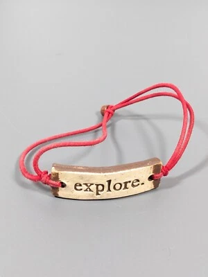 Pulsera de cerámica elástica inspiradora MudLove Beachy Coastal Explore de 8 pulgadas Rojo Foto 1 de 4