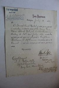 MARINE DEPT DOKUMENT 1880 - GERICHTSMARSCHALL - HINTEN ADM C R P RODGERS / MC CANN - Bild 1 von 6