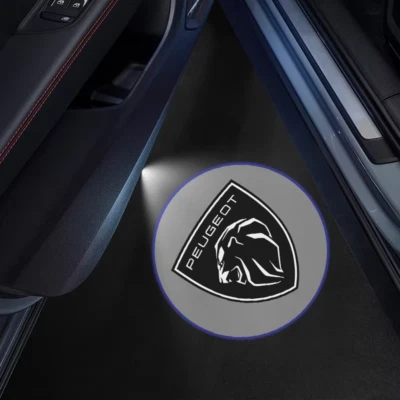 ✅✅ LED SOTTOPORTA SOTTO PORTA PER TUTTE AUTO CON LOGO PEUGEOT A BATTERIA FACILI✅ - Immagine 1 di 4