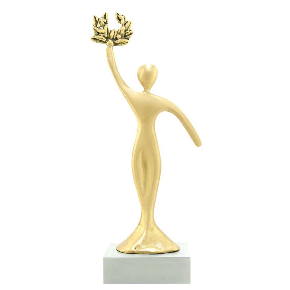 Escultura de mesa "Campeón", hecha a mano de latón macizo sobre base de aluminio, 20 cm Foto 1 de 3