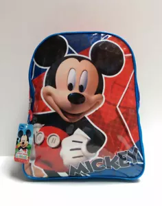 Disney Mickey Mouse 15" Mochila Dibujos Animados Juguete Escolar Regalo Bolsa para Niños Nueva - Imagen 1 de 5