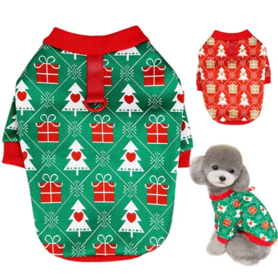 Xmas Small Dog Clothes Pet Chihuahua Winter Warm Sweaters Vest Puppy Cat Coat - Image 1 of 4