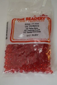 The Beadery Craft Products - 825A - 11mm - 155 Tri-Beads - 017 Ruby - Picture 1 of 2