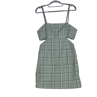 Nuevo Vestido Forever 21 Verde Mezcla Lana Mujer Talla S Recortes Tweed Nuevo con Etiquetas $54 Foto 1 de 4