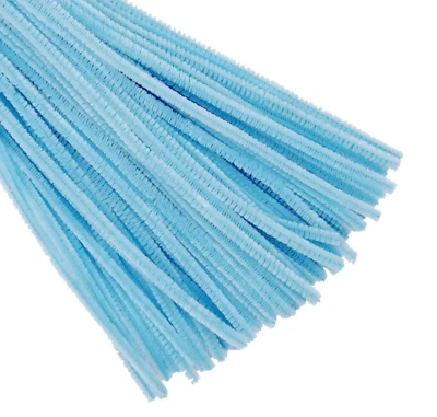 Chenille Stem Light Blue Pipe Cleaners Arts Crafts 4x100 (400 Total) NEW 12" - Image 1 of 4