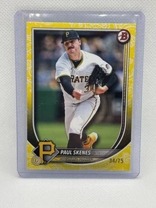 2025 Bowman Paul Skenes Yellow Pattern /75 - Picture 1 of 6