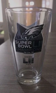 Philadelphia Eagles Super Bowl LII Champions Final Score 16 oz Glass NFL NEW - Picture 1 of 3