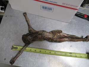 15" Antique 1700's Crucifix Jesus Christ Corpus Carved Wood Church AS PICTURED - Bild 1 von 18