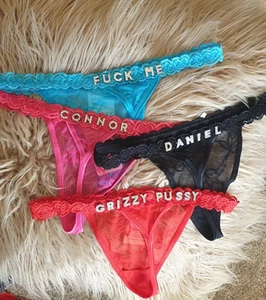 personalized lace thong wth jewellery silver or gold letter name her custom gift - Picture 1 of 21