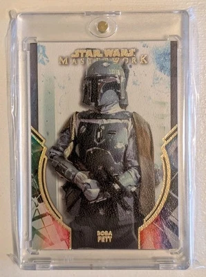 Topps Star Wars Masterwork Boba Fett Canvas /25 SSP Insert 2022 - Image 1 of 3