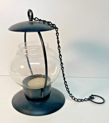 CANDELABRO DECORATIVO ESTILO LINTERNA METAL OSCURO - 5" DE ALTO Foto 1 de 3