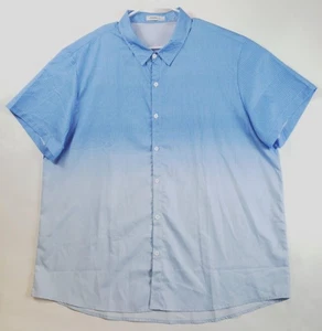 Camisa Hawalili Para Hombres 3XL Azul Hawaiana Manga Corta Algodón Rayas Calce Regular - Imagen 1 de 9